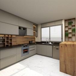 Gri Dolap & Siyah Tezgah Çalışmamız